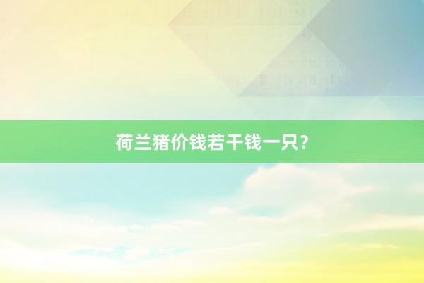 荷兰猪价钱若干钱一只？