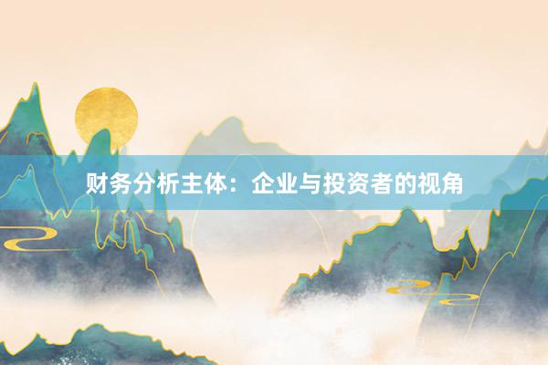 财务分析主体：企业与投资者的视角